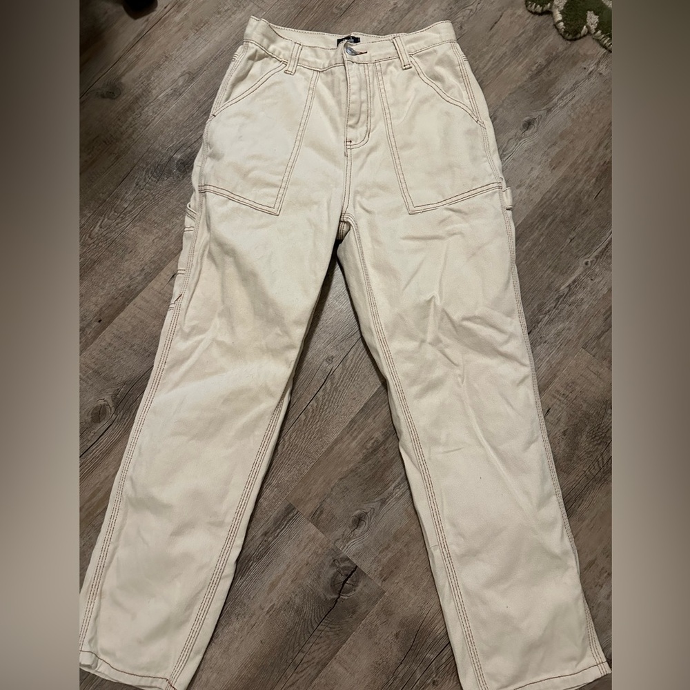 Simple Society Cream Carpenter Pants 100% Cotton